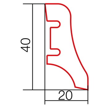 Listwa przypodłogowa Barlinek BARP1001031A P10 Dąb lakier biały - Listwa - 2200 mm - 40 mm - 20 mm