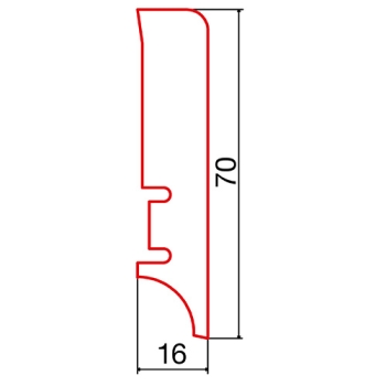 Listwa przypodłogowa Barlinek BARP7027362A biała PW70 - Listwa - 2200 mm - 70 mm - 16 mm