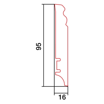 Listwa przypodłogowa Barlinek BARP9H27362A biała PW9H - Listwa - 2200 mm - 95 mm - 16 mm
