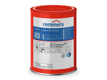 REMMERS Aqua ML-69/sm-Multi-Lack 3w1 kolory niestandardowe - 0,75 l - Wodorozcieńczalny jednoskładnikowy system farb do metali twardych tworzyw sztucznych i drewna ze sprawdzoną ochroną antykorozyjną i izolacją przed garbnikami zawartymi w drewnie