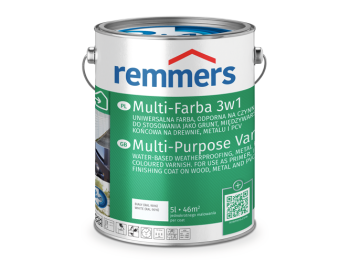 REMMERS Multi-Farba 3w1 zieleń mchu (RAL 6005) - 2,5 l - Uniwersalna farba odporna na czynniki atmosferyczne Do stosowania jako grunt międzywarstwa i powłoka końcowa na drewnie metalu i PCV