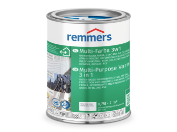 REMMERS Multi-Farba 3w1 głęboka czerń (RAL 9005) - 0,75 l - Uniwersalna farba odporna na czynniki atmosferyczne Do stosowania jako grunt międzywarstwa i powłoka końcowa na drewnie metalu i PCV