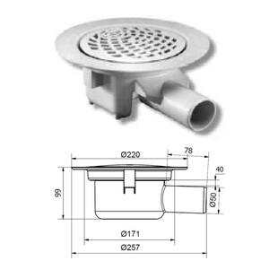 Tarkett™ 1416002 Okrągłe Odpływy Prysznicowe Syphon Freja 50 / 711 37 58