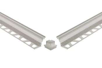 Schlüter STRE90Q/AHK1S/TSSG narożnik zewnętrzny 90st (połączenie QUADEC) DILEX-AHK-TS Aluminium z powłoką strukturalną szary kamienny