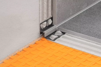 Schlüter STRRFU220/O100PG Dwuczęściowy elastyczny profil brzegowy DILEX-RF Szary pastelowy - 2500 mm - 22 mm