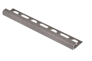 Schlüter STRRO100TSSG Profil zakończeniowy z powłoką strukturalną TRENDLINE RONDEC-TS Aluminium z powłoką strukturalną szary kamienny - 2500 mm - 10 mm