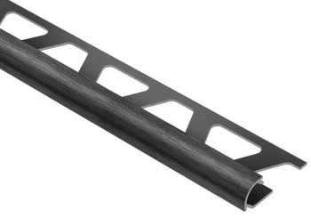 Schlüter STRRO80AGSB Zaokrąglony profil wykończeniowy z anodowanego aluminium RONDEC-A Aluminium anodowane szczotkowane grafitowoczarne - 2500 mm - 8 mm