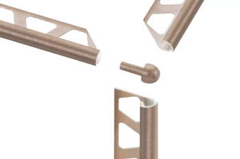 Schlüter STREV/RO80TSDA Narożnik zewnętrzny 90st, aluminium powlekane strukturalnie RONDEC-TS Aluminium z powłoką strukturalną ciemny antracyt - 8 mm