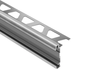 Schlüter STRRC125ACGB39 Zaokrąglony profil krawędziowy z ogranicznikiem spoiny RONDEC-STEP-CT Aluminium anodowane – chrom szczotkowany - 2500 mm - 52.5 mm - 12.5 mm