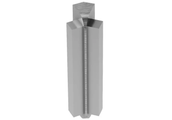 Schlüter STRI135RS125ACGB39 Narożnik wewnętrzny 135st RONDEC-STEP Aluminium anodowane – chrom szczotkowany - 52.5 mm - 12.5 mm