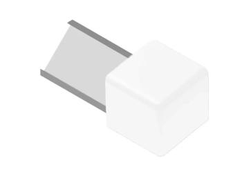Schlüter STRED/Q100BW Narożnik zewnętrzny 90st, imitacja metalu-odlew ciśnieniowy QUADEC-AC Biel brylantowa - 10 mm