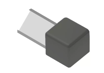Schlüter STRED/Q100VG Narożnik zewnętrzny 90st, imitacja metalu-odlew ciśnieniowy QUADEC-AC Szary drogowy - 10 mm