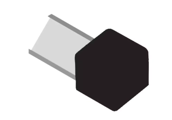 Schlüter STRED/Q125GS Narożnik zewnętrzny 90st, imitacja metalu-odlew ciśnieniowy QUADEC-AC Grafitowoczarny - 12.5 mm