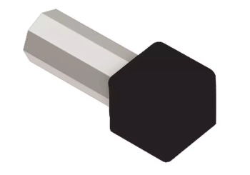 Schlüter STRED/Q60GS Narożnik zewnętrzny 90st, imitacja metalu-odlew ciśnieniowy QUADEC-AC Grafitowoczarny - 6 mm