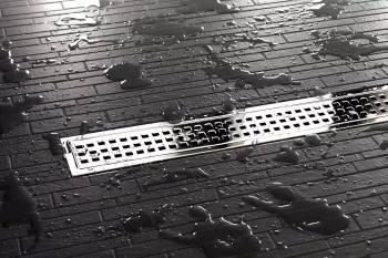 Schlüter STRKLB19EP110 Kombinacja kratki i ramki ze wzorem SQUARE KERDI-LINE-B Stal nierdzewna polerowana - 1100 mm - 75 mm - 19 mm - 0.8 mm