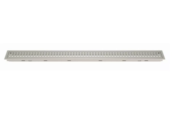Schlüter STRKLB19TSBG110 Kombinacja kratki i ramki ze wzorem SQUARE KERDI-LINE-B Aluminium z powłoką strukturalną beżowoszare - 1100 mm - 75 mm - 19 mm - 0.8 mm