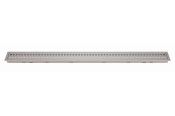 Schlüter STRKLB19TSSG80 Kombinacja kratki i ramki ze wzorem SQUARE KERDI-LINE-B Aluminium z powłoką strukturalną szary kamienny - 800 mm - 75 mm - 19 mm - 0.8 mm