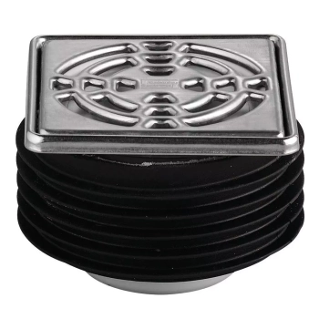 Schlüter STRKDR10ED1GV zestaw kratka/ramka z syfonem, wzór 1, stal nierdzewna KERDI-DRAIN-RRE Stal nierdzewna szczotkowana - 100 mm - 100 mm
