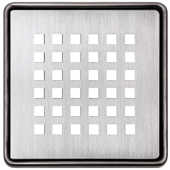 Schlüter STRKDR10ED3GV zestaw kratka/ramka z syfonem, wzór 3, stal nierdzewna szczotkowana KERDI-DRAIN-RRE - 100 mm - 100 mm