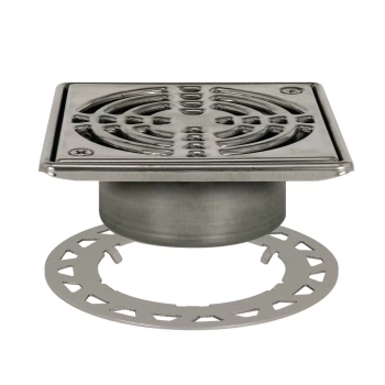 Schlüter STRKDR15ED1S zestaw kratka/ramka, wzór 1, stal nierdzewna ze śrubami KERDI-DRAIN-RRE Stal nierdzewna szczotkowana - 150 mm - 150 mm