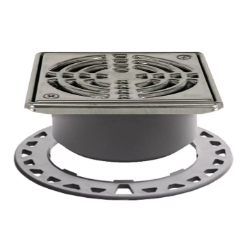 Schlüter STRKDR15ED1SB zestaw kratka/ramka, wzór 1, stal nierdzewna ze śrubami KERDI-DRAIN-RRE - 150 mm - 150 mm