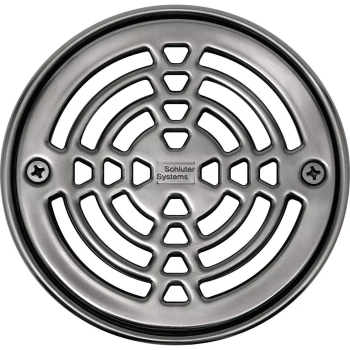 Schlüter STRKDR15ED1SR zestaw kratka/ramka, wzór 1, stal nierdzewna ze śrubami (okrągłe) KERDI-DRAIN-RRE Stal nierdzewna szczotkowana - 150 mm - 150 mm