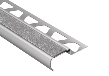 Schlüter STRGBEB130T Profil schodowy ze szczotkowanej stali nierdzewnej TREP-G/-GL Przezroczysty - 2500 mm - 55 mm - 13 mm - 0.8 mm