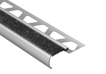 Schlüter STRGSEB150GS Profil schodowy ze szczotkowanej stali nierdzewnej TREP-G/-GL Grafitowoczarny - 2500 mm - 30 mm - 15 mm - 0.8 mm