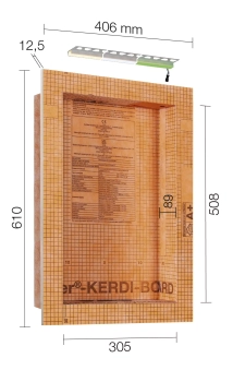 Schlüter STRKB12NLTP2AE9BR Zestaw do wnęk z oświetleniem LED KERDI-BOARD-NLT-BR Barwa światła RGB+W (2700 K) - 305 mm - 508 mm - 12.5 mm
