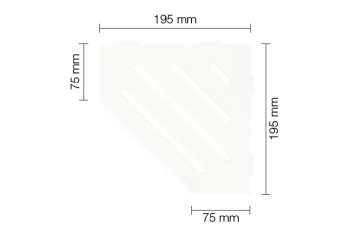 Schlüter STRSES2D10MBW Wzór WAVE SHELF-E-S2 Biel brylantowa matowa - 190 mm - 195 mm - 4 mm
