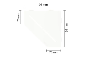 Schlüter STRSES2D7MBW Wzór PURE SHELF-E-S2 Biel brylantowa matowa - 190 mm - 195 mm - 4 mm