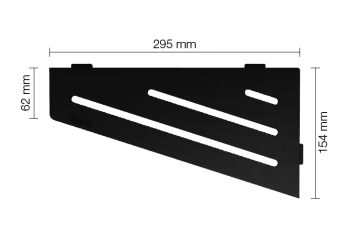 Schlüter STRSES3D10MGS Wzór WAVE SHELF-E-S3 Grafitowoczarny matowy - 150 mm - 295 mm - 4 mm