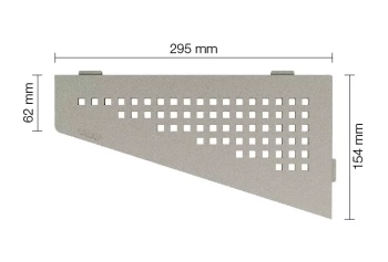 Schlüter STRSES3D3TSSG Wzór SQUARE SHELF-E-S3 Aluminium z powłoką strukturalną szary kamienny - 150 mm - 295 mm - 4 mm
