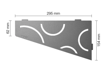 Schlüter STRSES3D6TSG Czworokątna narożna półka ścienna SHELF-E-S3 Aluminium z powłoką strukturalną szare - 150 mm - 295 mm - 4 mm