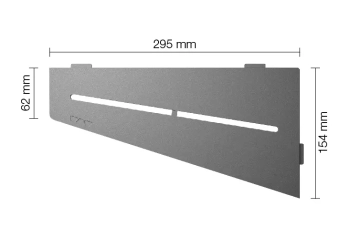 Schlüter STRSES3D7TSG Czworokątna narożna półka ścienna SHELF-E-S3 Aluminium z powłoką strukturalną szare - 150 mm - 295 mm - 4 mm