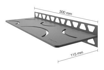 Schlüter STRSWS1D6TSG Prostokątna półka ścienna SHELF-W-S1 Aluminium z powłoką strukturalną szare - 300 mm - 115 mm - 4 mm