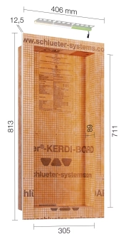 Schlüter STRKB12NLTP3AE2 Zestaw do wnęk z oświetleniem LED KERDI-BOARD-NLT Barwa światła biała neutralna - 305 mm - 711 mm - 12.5 mm