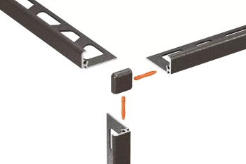 Schlüter STREV/J110TSLA Narożnik zewnętrzny z kątem 90st, aluminium z powłoką strukturalną JOLLY-TS Aluminium z powłoką strukturalną jasny antracyt - 11 mm