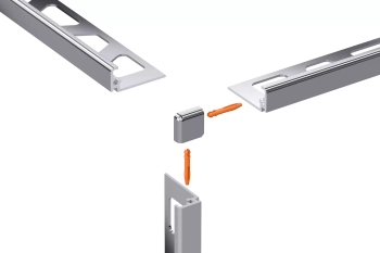 Schlüter STREV/J100ACG Narożnik zewnętrzny z kątem 90st, pełne aluminium JOLLY-AE Aluminium anodowane – chrom połysk - 10 mm
