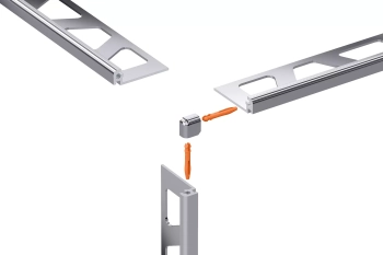 Schlüter STREV/J60ACG Narożniki zewnętrzne z kątem 90st i łączniki JOLLY-AE Aluminium anodowane – chrom połysk - 6 mm