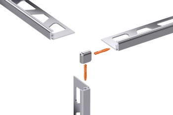 Schlüter STREV/J80ACG Narożnik zewnętrzny z kątem 90st, pełne aluminium JOLLY-AE Aluminium anodowane – chrom połysk - 8 mm