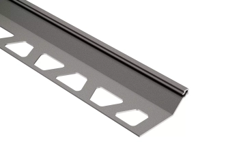 Schlüter STRFSQ125TSSG Profil zakończeniowy z powłoką strukturalną TRENDLINE FINEC-SQ-TS Aluminium z powłoką strukturalną szary kamienny - 2500 mm - 12.5 mm