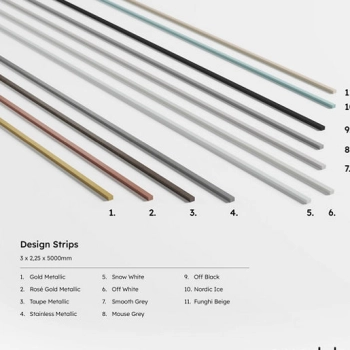 Design strip SFDESIGNMOUSE Design Strip - Szary Mysz - 5000 mm - 3 mm - 2.3 mm