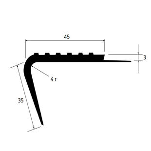 Tarkett™ 1404004 Noski Schodowe Pcw Nm 20 Black - Listwa - 300 mm - 45 mm