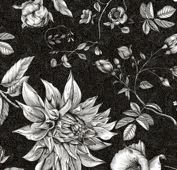 Wykładzina dywanowe FORBO 270004FR Dahlia bouquet XL black Flotex Vision FR - Rolka - 4.3  mm