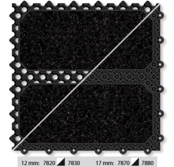 Mata wejściowa FORBO 7880 Vulcan black Coral Click - Płytka - 240 mm - 240 mm - 17  mm