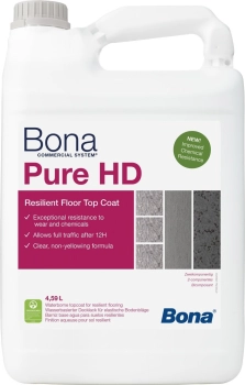 Bona Pure HD Extra mat 5 L Twardo-elastyczny i wytrzymały poliuretanowy lakier do renowacji wykładzin elastycznych takich jak linoleum, guma czy PVC