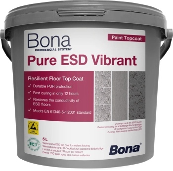 Bona Pure ESD Vibrant 5 L Wodny, przewodzący lakier nawierzchniowy do renowacji podłóg elektrostatycznie rozpraszających (ESD)