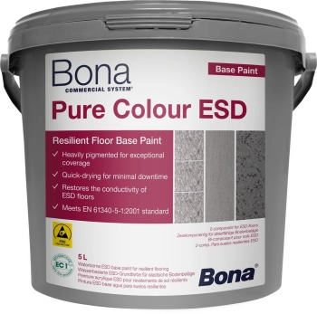 Bona Pure Colour ESD 5 L RAL 7038 Agate Grey Wodna farba przewodząca do renowacji podłóg elektrostatycznie rozpraszających (ESD)
