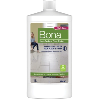 Pasta Bona do podłóg kamiennych, płytek i paneli Bona Hard-Surface Floor Polish przywraca podłogom z kamienia, płytek, laminatu i LVT połysk, jednocześnie zapewniając ciągłą ochronę przed zużyciem